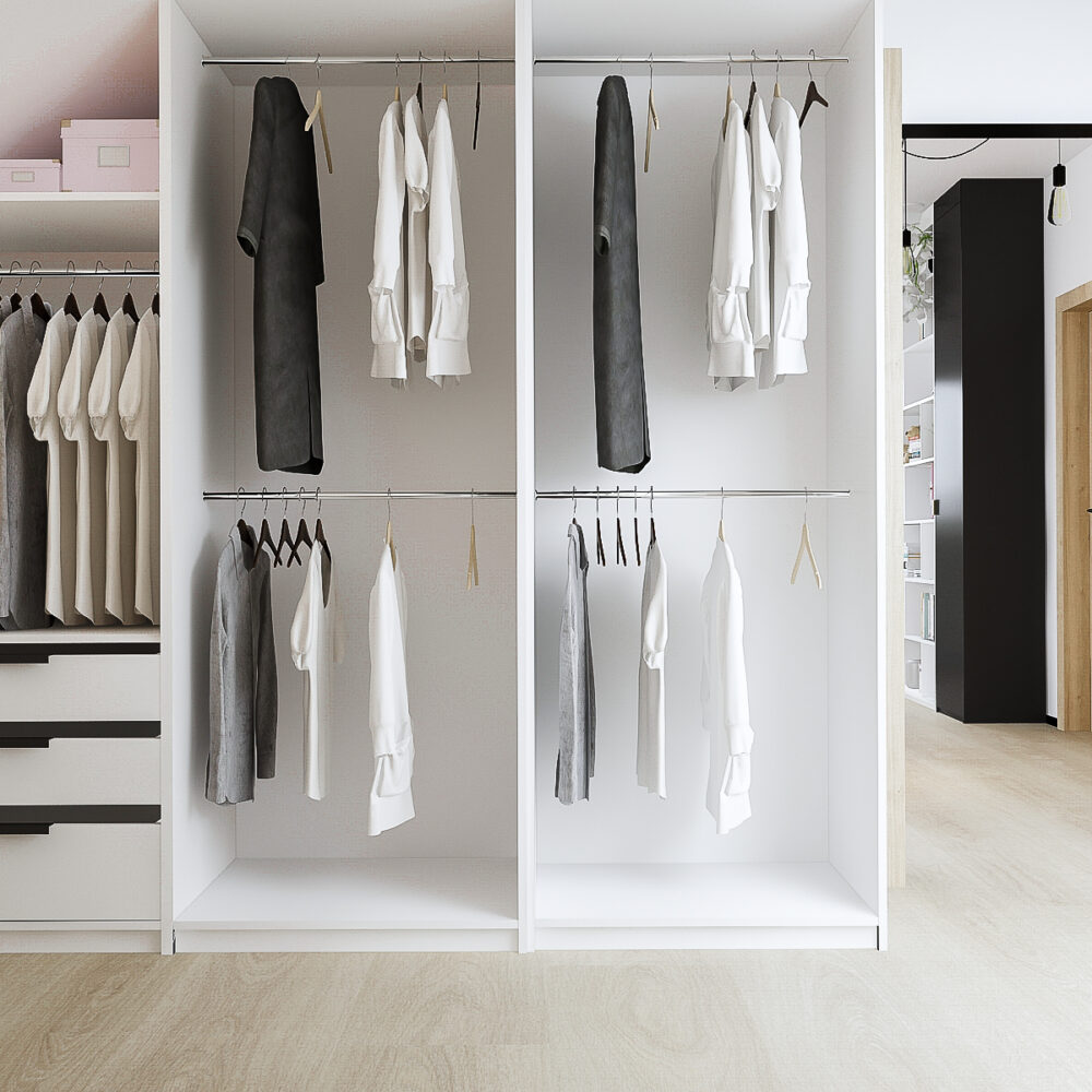 Garderoba dla nastolatki na poddaszu