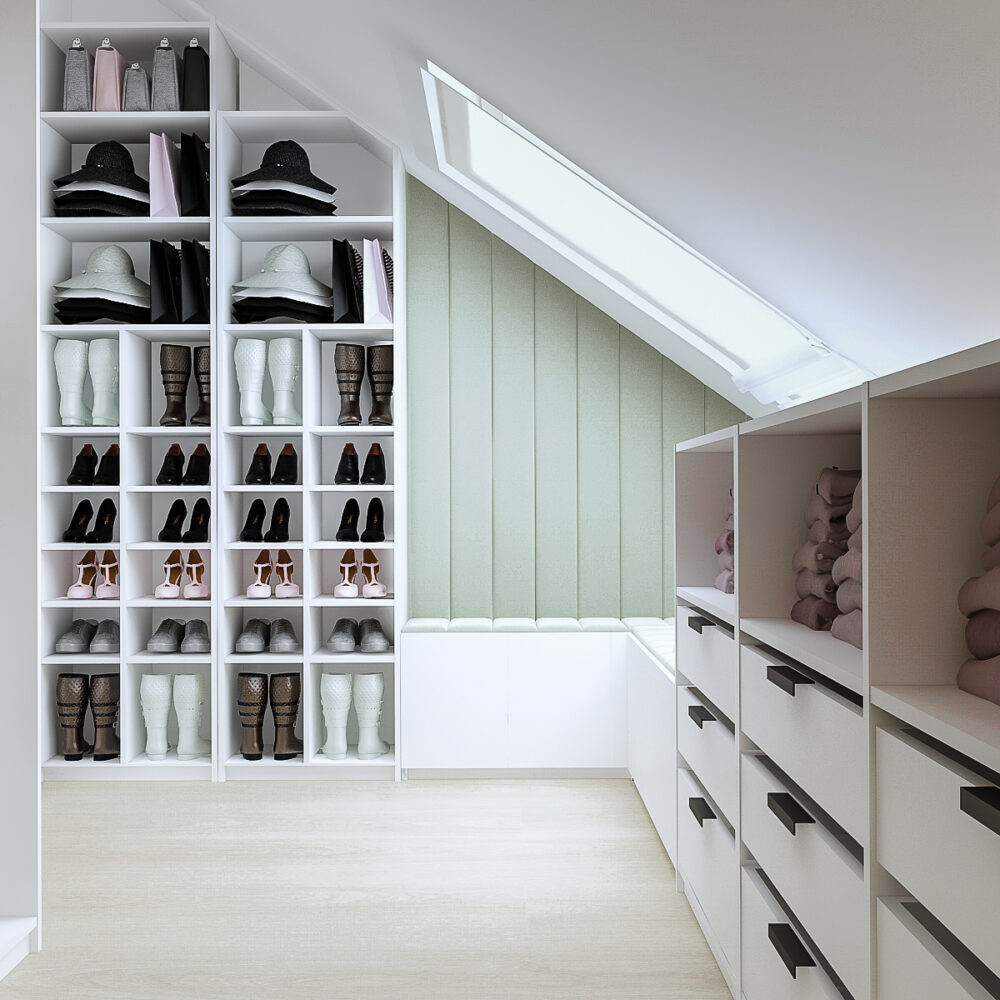 Garderoba dla nastolatki na poddaszu